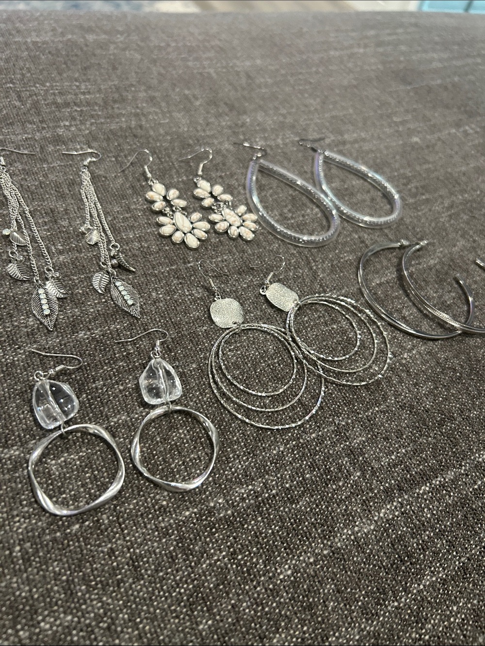 Silver Tone Women's Earring Set - Multiple Styles